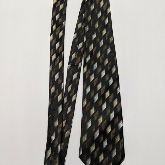 Paul Dione Geometric Silk Necktie - Picture 6 of 6
